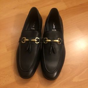 ALDO | Men’s black leather dress loafer shoes